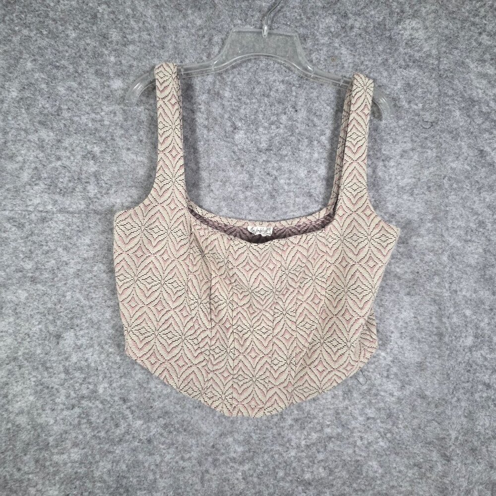 Free People Intimately Women's Tank Top Cropped  Tan Size M Knit Strech